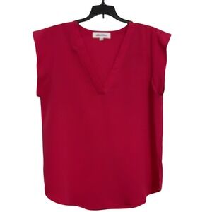 Alice Blue Women's Sleeveless V Neck Blouse Top Size L Pink Casual EUC